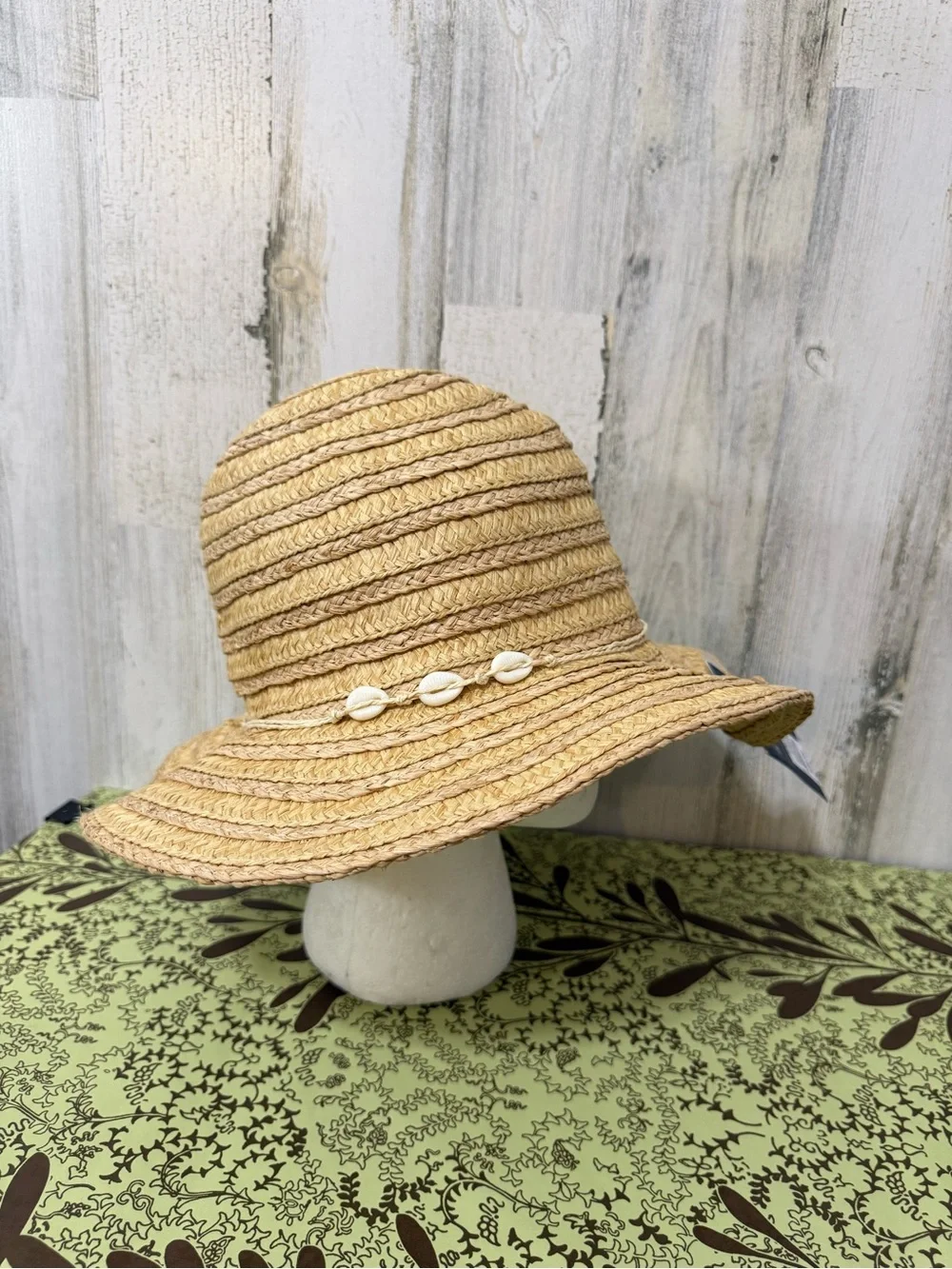 Universal Thread Natural Straw Sun Hat with Shell Trim Packable
